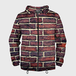 Ветровка с капюшоном мужская Brick Wall, цвет: 3D-черный