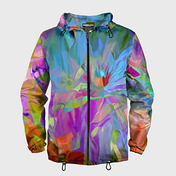 Ветровка с капюшоном мужская Abstract color pattern Summer 2022, цвет: 3D-черный