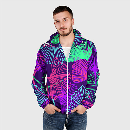 Мужская ветровка Neon color pattern Fashion 2023 / 3D-Белый – фото 3