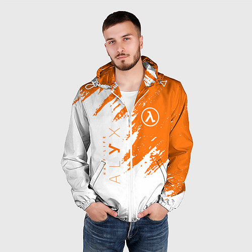 Мужская ветровка Half-life texture / 3D-Белый – фото 3