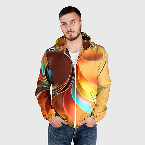 Мужская ветровка Солнце из бумаги / 3D-Белый – фото 3