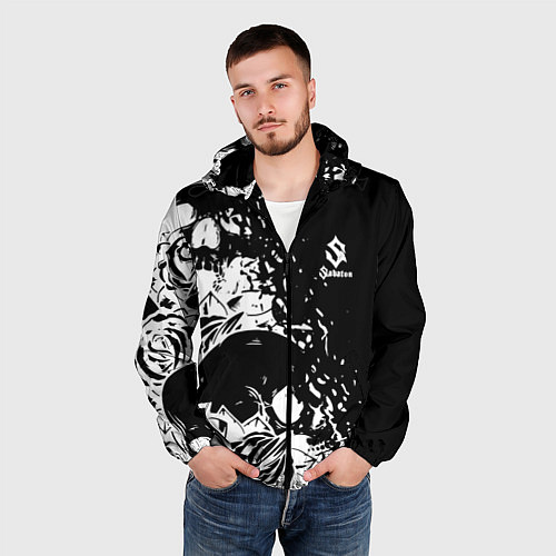 Мужская ветровка Sabaton - сабатон черепа / 3D-Черный – фото 3