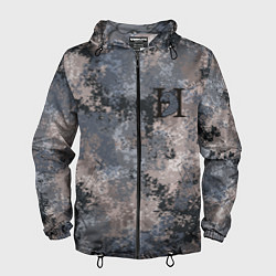 Ветровка с капюшоном мужская Дюна Харконены пустынный камуфляж, цвет: 3D-черный
