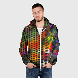 Ветровка с капюшоном мужская Диско шар, цвет: 3D-белый — фото 2