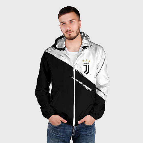 Мужская ветровка Juventus маленькое лого / 3D-Белый – фото 3