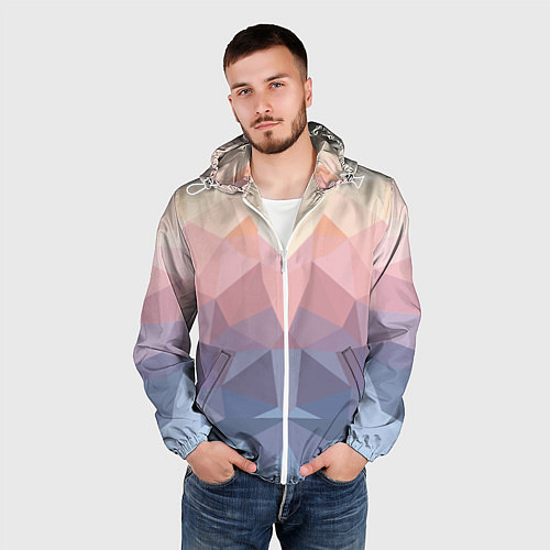 Мужская ветровка Полигональная свежесть 2022 / 3D-Белый – фото 3