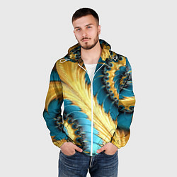 Ветровка с капюшоном мужская Двойная авангардная спираль Double avant-garde spi, цвет: 3D-белый — фото 2