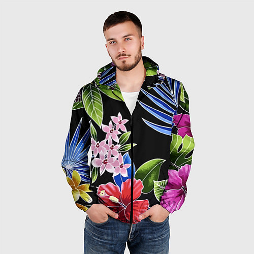 Мужская ветровка Floral vanguard composition Летняя ночь Fashion tr / 3D-Черный – фото 3