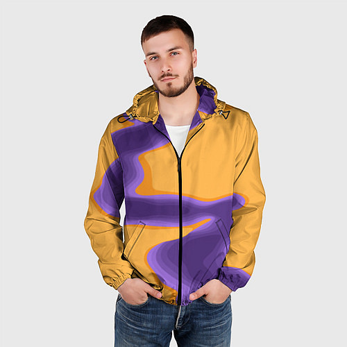 Мужская ветровка Фиолетовая река / 3D-Черный – фото 3
