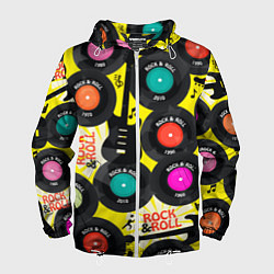 Ветровка с капюшоном мужская ROCKNROLL VINYL RECORDS, цвет: 3D-белый