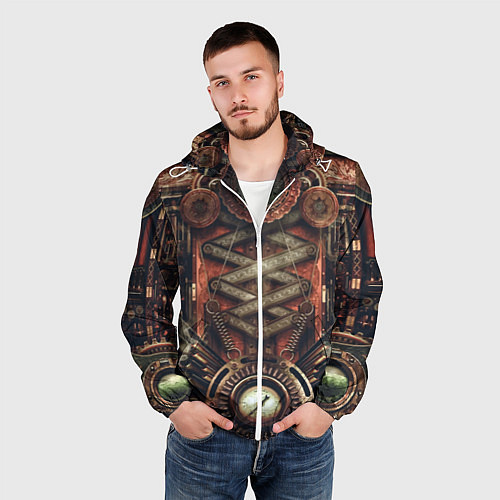 Мужская ветровка Mechanical device in Steampunk Retro style / 3D-Белый – фото 3