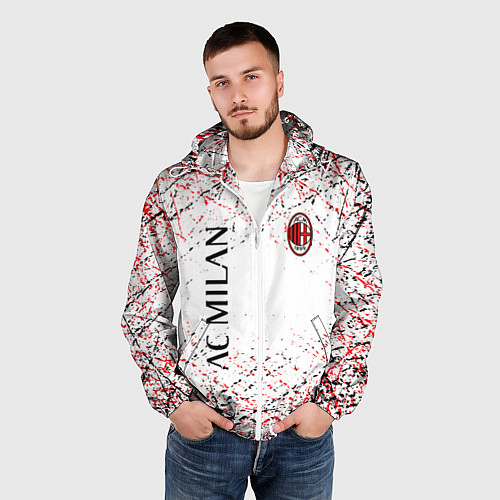 Мужская ветровка Ac milan logo / 3D-Белый – фото 3