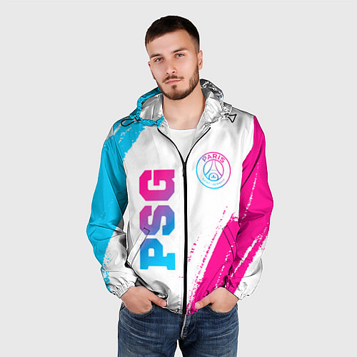 Мужская ветровка PSG Neon Gradient / 3D-Черный – фото 3