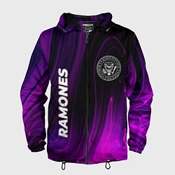 Ветровка с капюшоном мужская Ramones Violet Plasma, цвет: 3D-черный