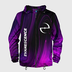 Ветровка с капюшоном мужская Evanescence violet plasma, цвет: 3D-черный