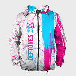 Ветровка с капюшоном мужская Deftones neon gradient style: по-вертикали, цвет: 3D-черный