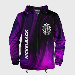 Ветровка с капюшоном мужская Nickelback violet plasma, цвет: 3D-черный