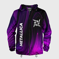 Ветровка с капюшоном мужская Metallica violet plasma, цвет: 3D-черный