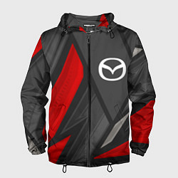 Ветровка с капюшоном мужская Mazda sports racing, цвет: 3D-черный