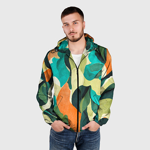 Мужская ветровка Multicoloured camouflage / 3D-Черный – фото 3