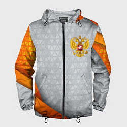Ветровка с капюшоном мужская Orange & silver Russia, цвет: 3D-черный