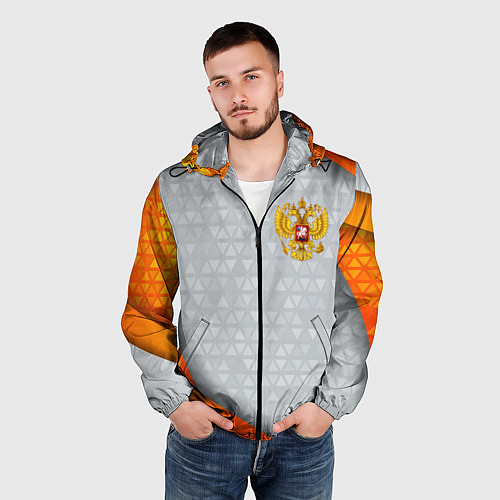 Мужская ветровка Orange & silver Russia / 3D-Черный – фото 3