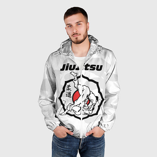 Мужская ветровка Jiujitsu throw / 3D-Белый – фото 3