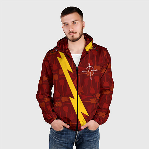 Мужская ветровка Megadeth гитары и молния / 3D-Черный – фото 3