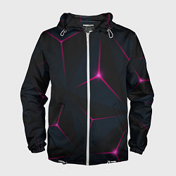 Ветровка с капюшоном мужская Розовое созвездие, цвет: 3D-белый