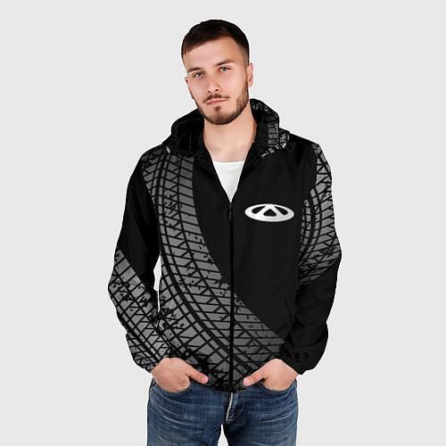 Мужская ветровка Chery tire tracks / 3D-Черный – фото 3