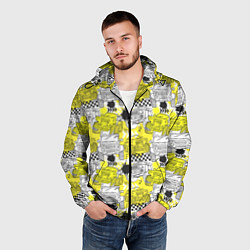 Ветровка с капюшоном мужская Авто и клякса, цвет: 3D-черный — фото 2