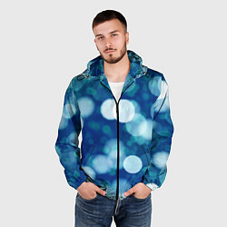 Ветровка с капюшоном мужская Световые блики, цвет: 3D-черный — фото 2