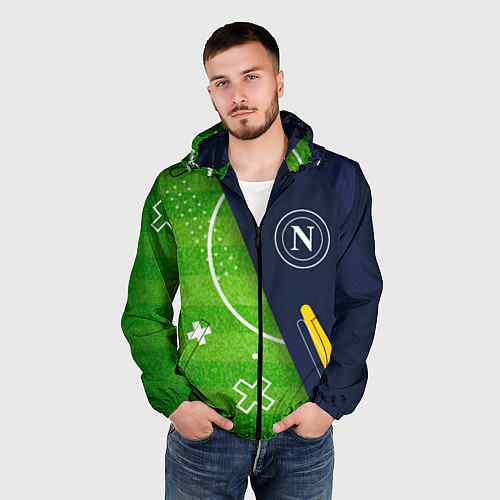 Мужская ветровка Napoli football field / 3D-Черный – фото 3