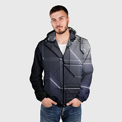 Ветровка с капюшоном мужская Рельефные фигуры, цвет: 3D-черный — фото 2