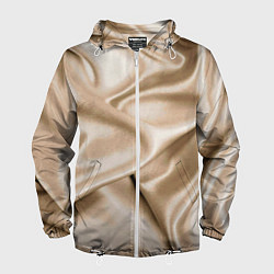 Ветровка с капюшоном мужская Струящаяся золотистая ткань, цвет: 3D-белый