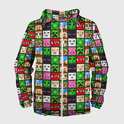 Ветровка с капюшоном мужская Minecraft - characters, цвет: 3D-белый