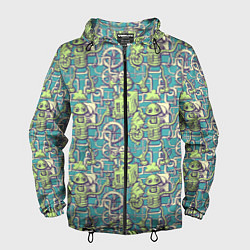 Ветровка с капюшоном мужская Робот и механизмы, цвет: 3D-черный