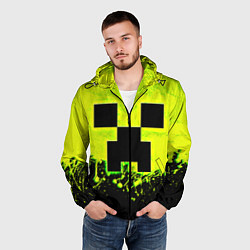 Ветровка с капюшоном мужская Creeper neon, цвет: 3D-черный — фото 2