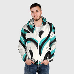 Ветровка с капюшоном мужская Узоры в стиле граффити, цвет: 3D-белый — фото 2