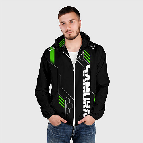 Мужская ветровка Samurai - Зеленые технологии / 3D-Белый – фото 3