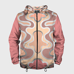 Ветровка с капюшоном мужская Цветные полосы графика, цвет: 3D-черный