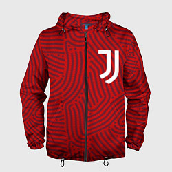 Ветровка с капюшоном мужская Juventus отпечатки, цвет: 3D-черный