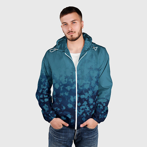 Мужская ветровка Абстракция синий / 3D-Белый – фото 3