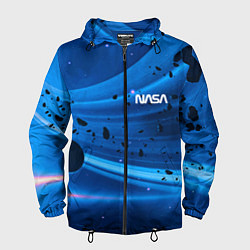 Ветровка с капюшоном мужская Космическое пространство - NASA - Planet, цвет: 3D-черный