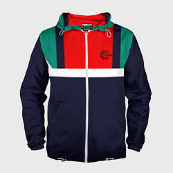 Мужская ветровка FIRM синий с зелеными плечами