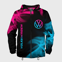 Мужская ветровка Volkswagen - neon gradient: надпись, символ