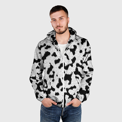 Мужская ветровка Далматин - текстура / 3D-Белый – фото 3