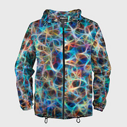 Ветровка с капюшоном мужская Нейро космос, цвет: 3D-черный