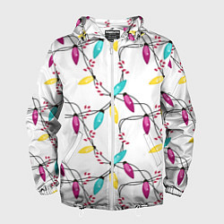 Мужская ветровка Новогодняя гирлянда белая