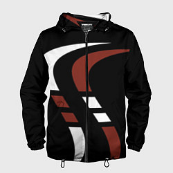 Ветровка с капюшоном мужская Две кривые, цвет: 3D-черный